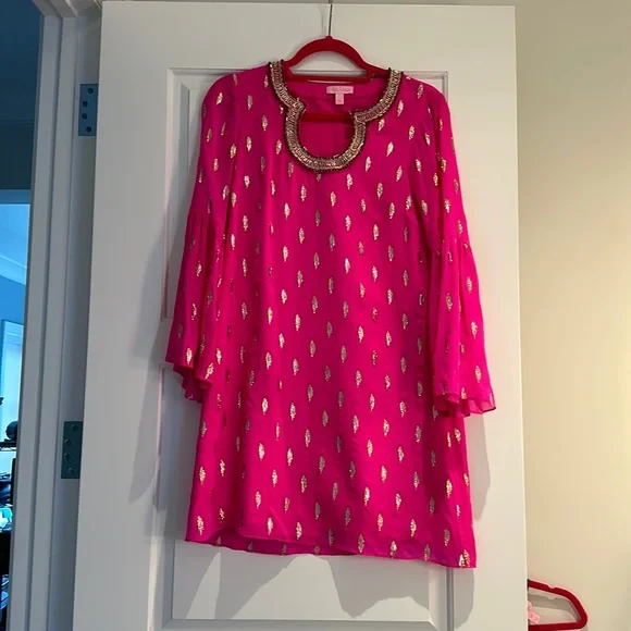 pink and gold lilly dress Lilly Pulitzer | Dresses | Lilly Pulitzer Pink And Gold Floral Dress